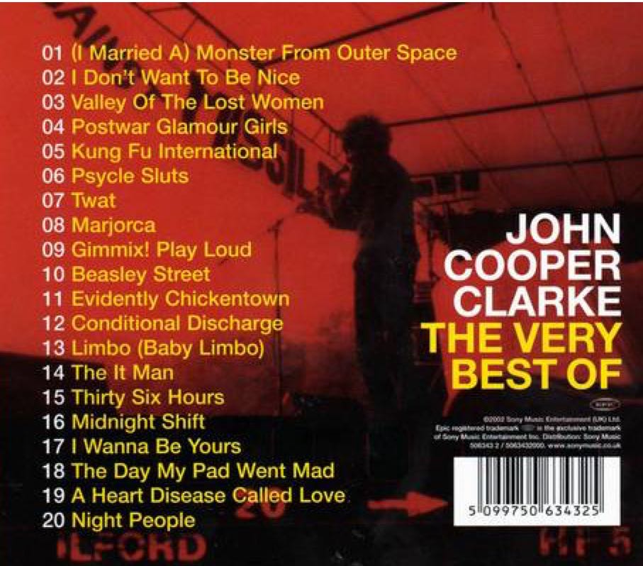 The Very Best Of John Cooper Clarke - Cooper Clarke, John (CD) music collectible [Barcode 5099750634325] - Main Image 2