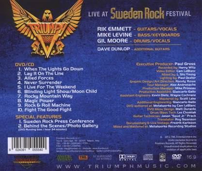 Live at Sweden Rock Festival - Triumph (CD) music collectible [Barcode 713137801364] - Main Image 2