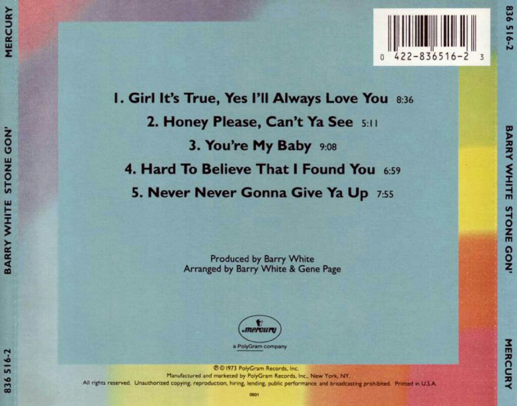 Stone Gon’ - White, Barry (12” - 38) music collectible - Main Image 2