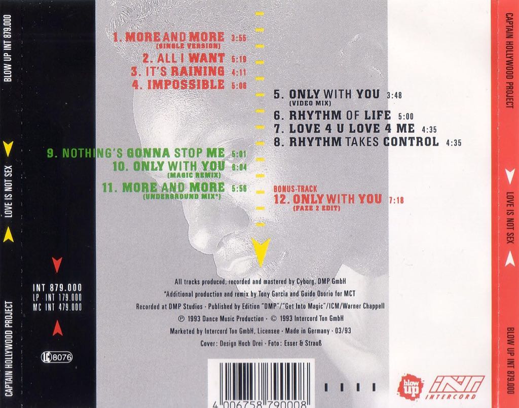 Love Is Not Sex - Captain Hollywood Project music collectible [Barcode 4006758790008] - Main Image 2