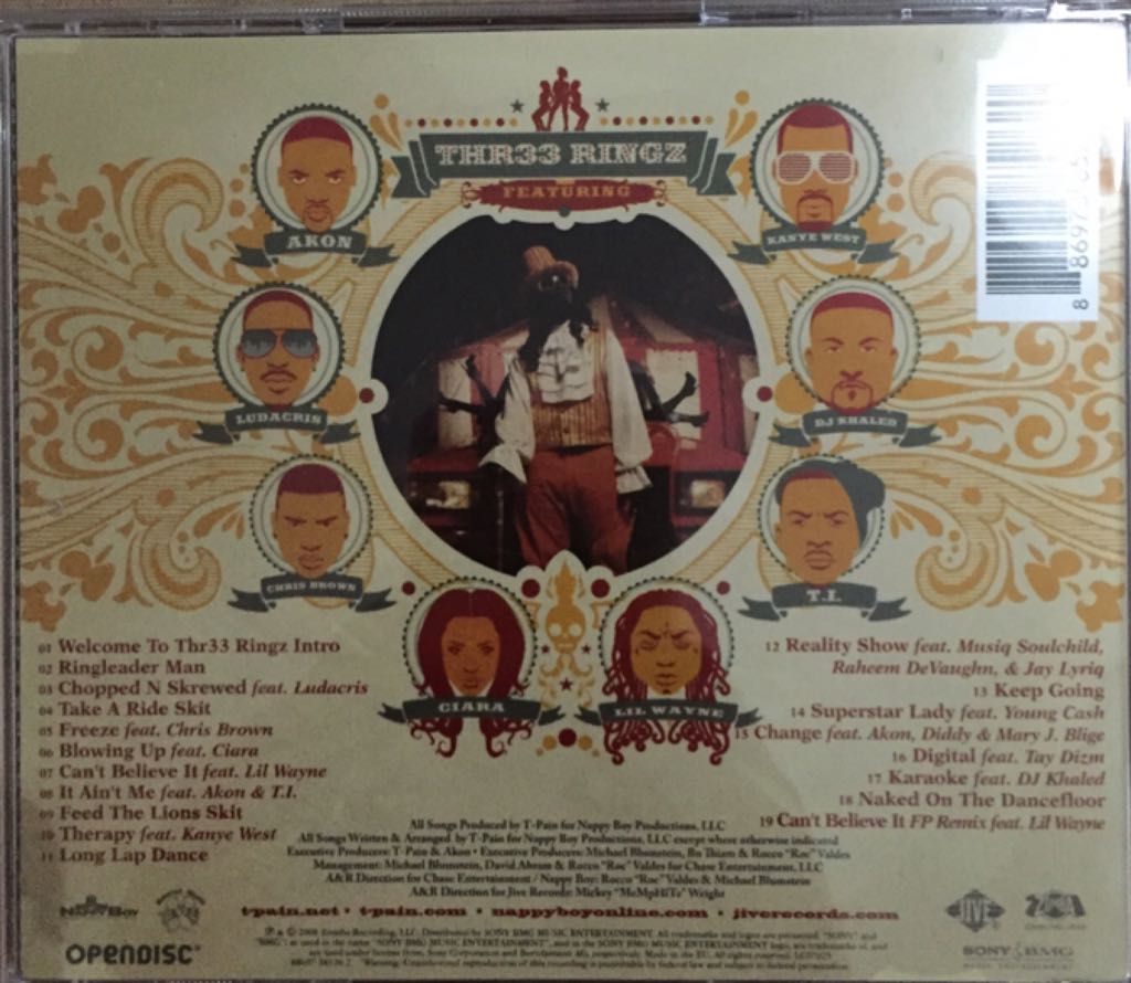 T-Pain: Thr33 Ringz - T-Pain (CD - 60) music collectible [Barcode 886973852620] - Main Image 2