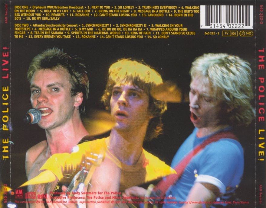 Live! - Police, The (CD - 14407) music collectible [Barcode 606949360122] - Main Image 2