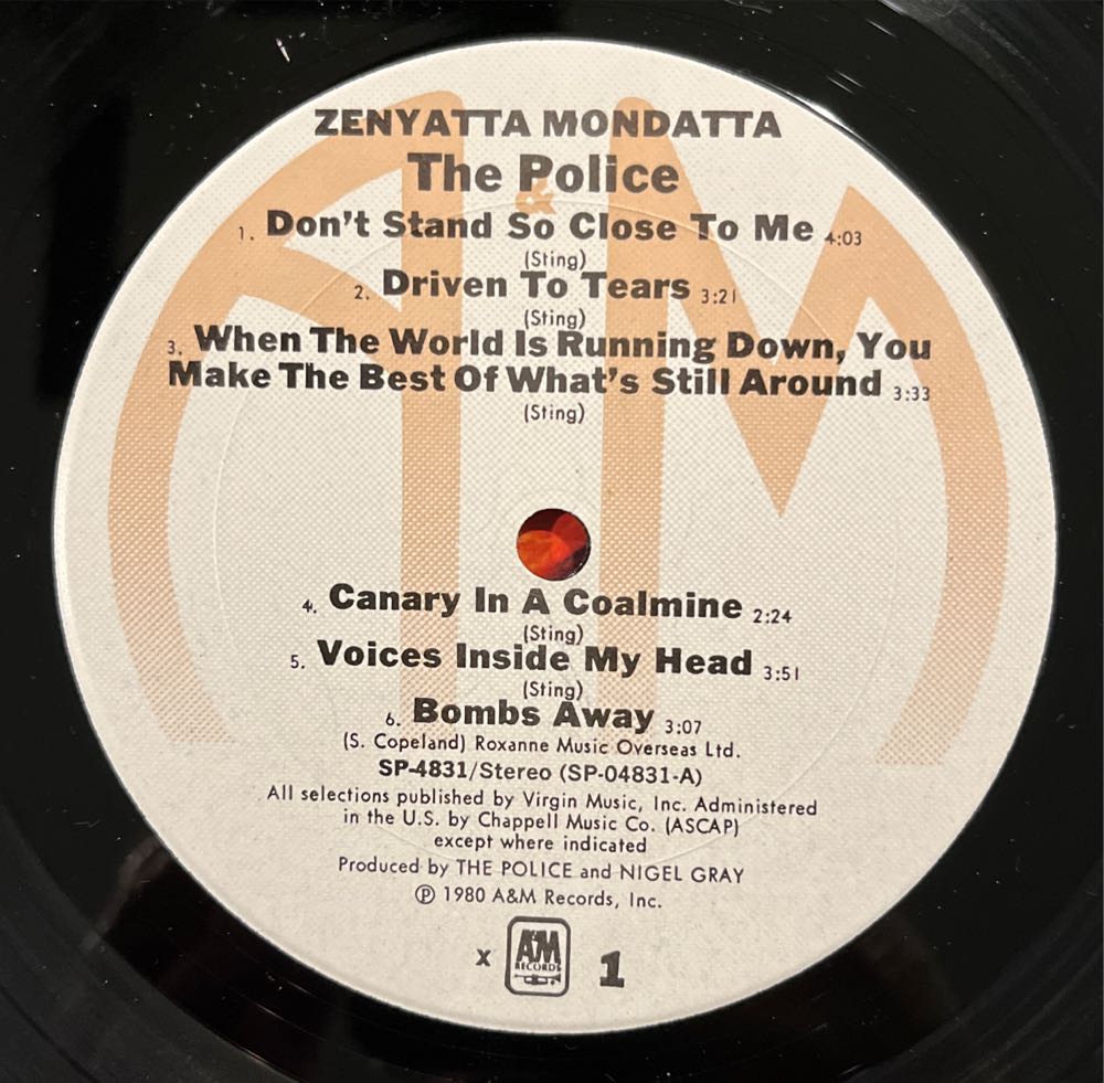 Zenyatta Mondatta - Police, The (12” - 39) music collectible - Main Image 3