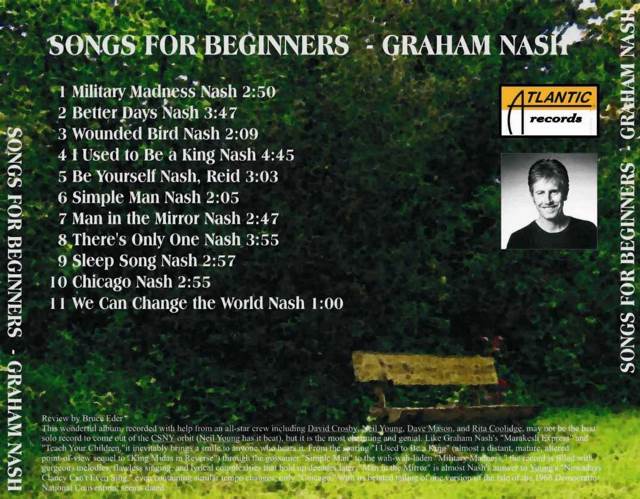 Songs For Beginners - Graham Nash (12”) music collectible [Barcode 075618141681] - Main Image 2