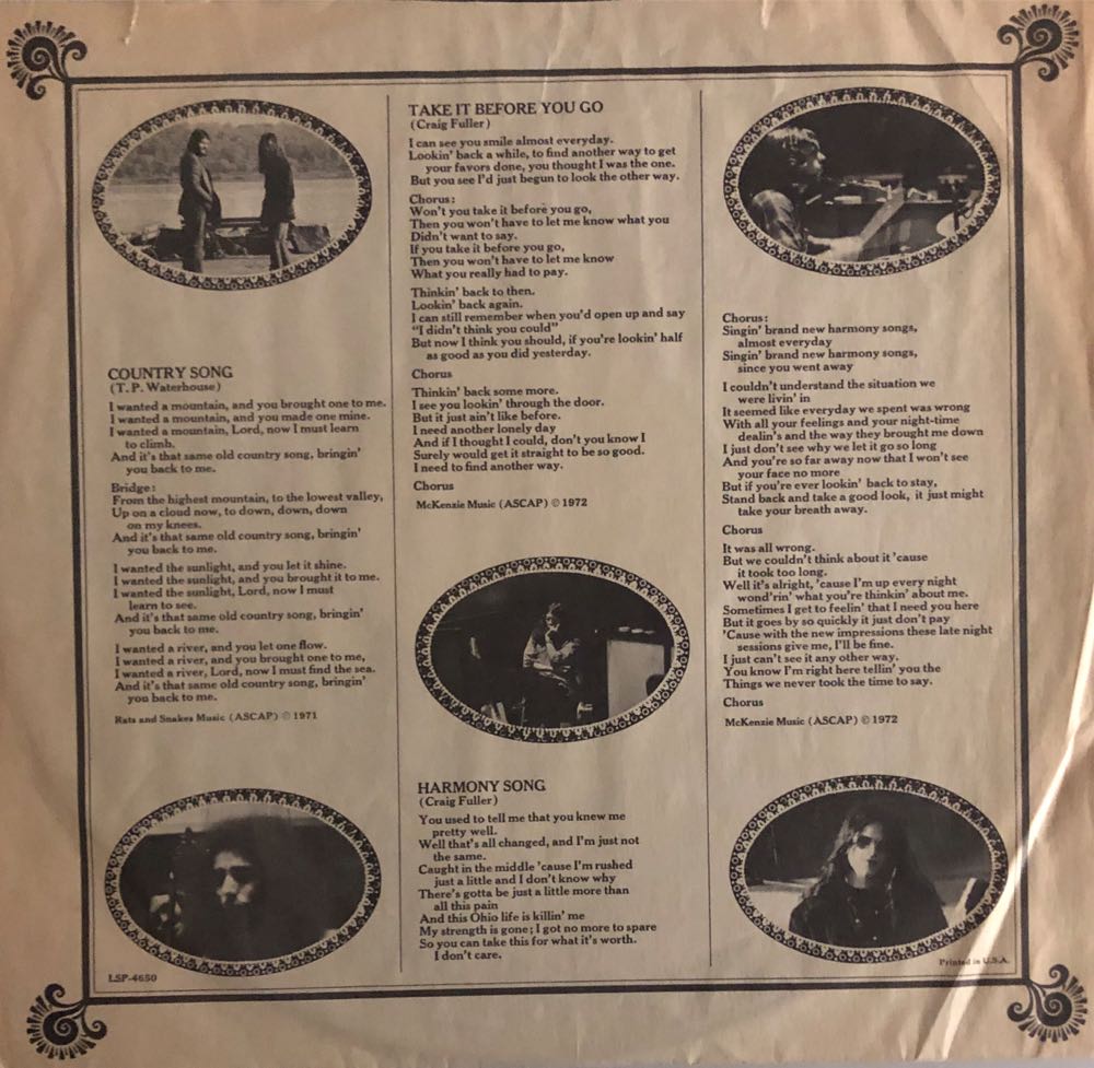 Pure Prairie League - Pure Prairie League (12” - 33) music collectible - Main Image 3