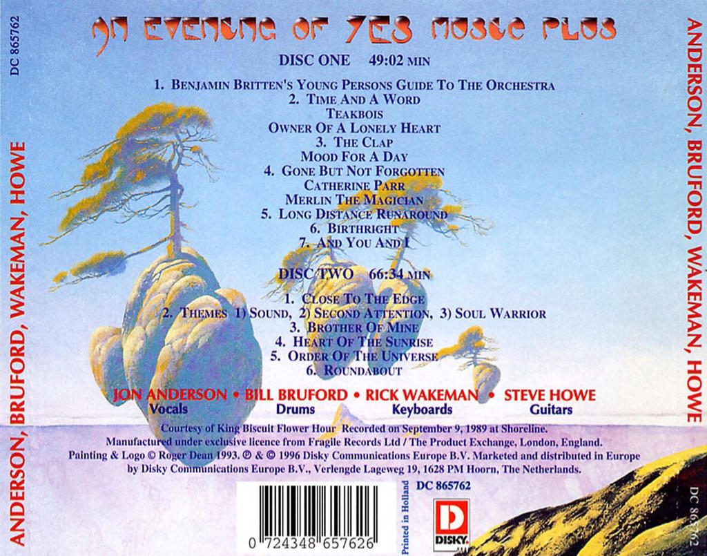 An Evening of Yes Music Plus - Anderson, Bruford, Wakeman, Howe (CD) music collectible [Barcode 5060230860534] - Main Image 2