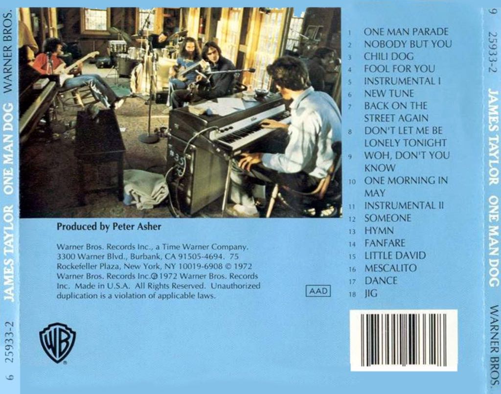 One Man Dog - Taylor, James (CD - 38) music collectible [Barcode 075992593328] - Main Image 2