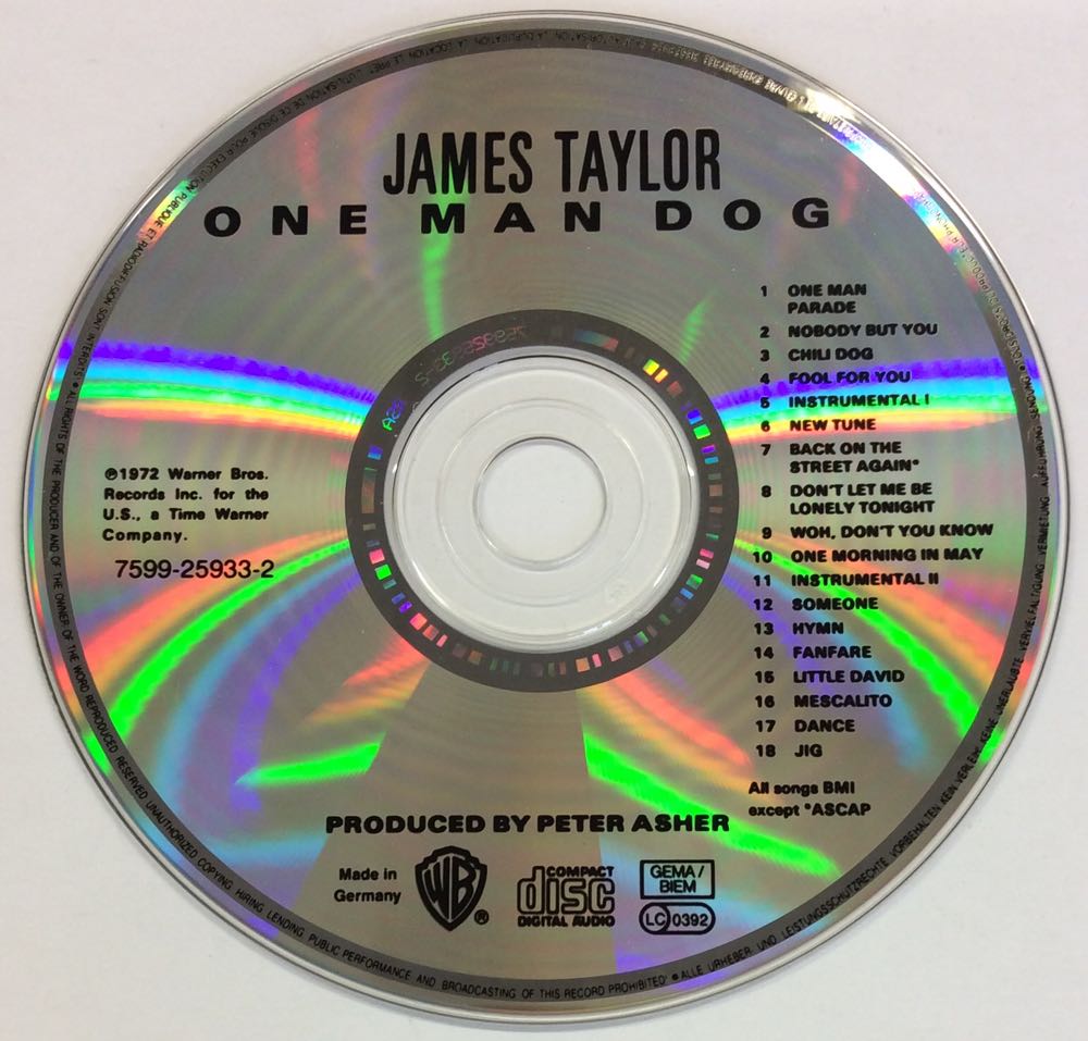 One Man Dog - Taylor, James (CD - 38) music collectible [Barcode 075992593328] - Main Image 4