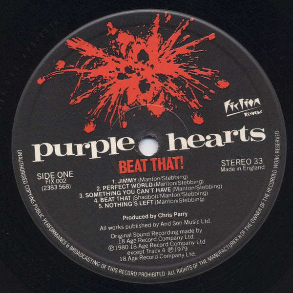 Beat That! - Purple Hearts (12”) music collectible [Barcode 5032556202725] - Main Image 3