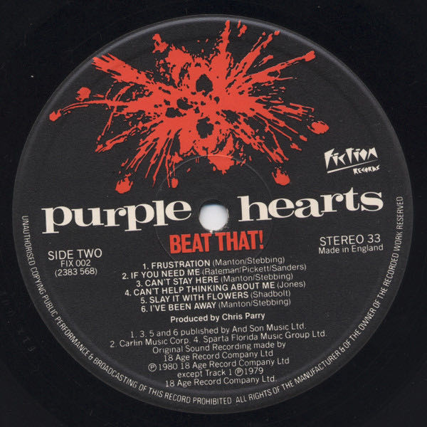 Beat That! - Purple Hearts (12”) music collectible [Barcode 5032556202725] - Main Image 4