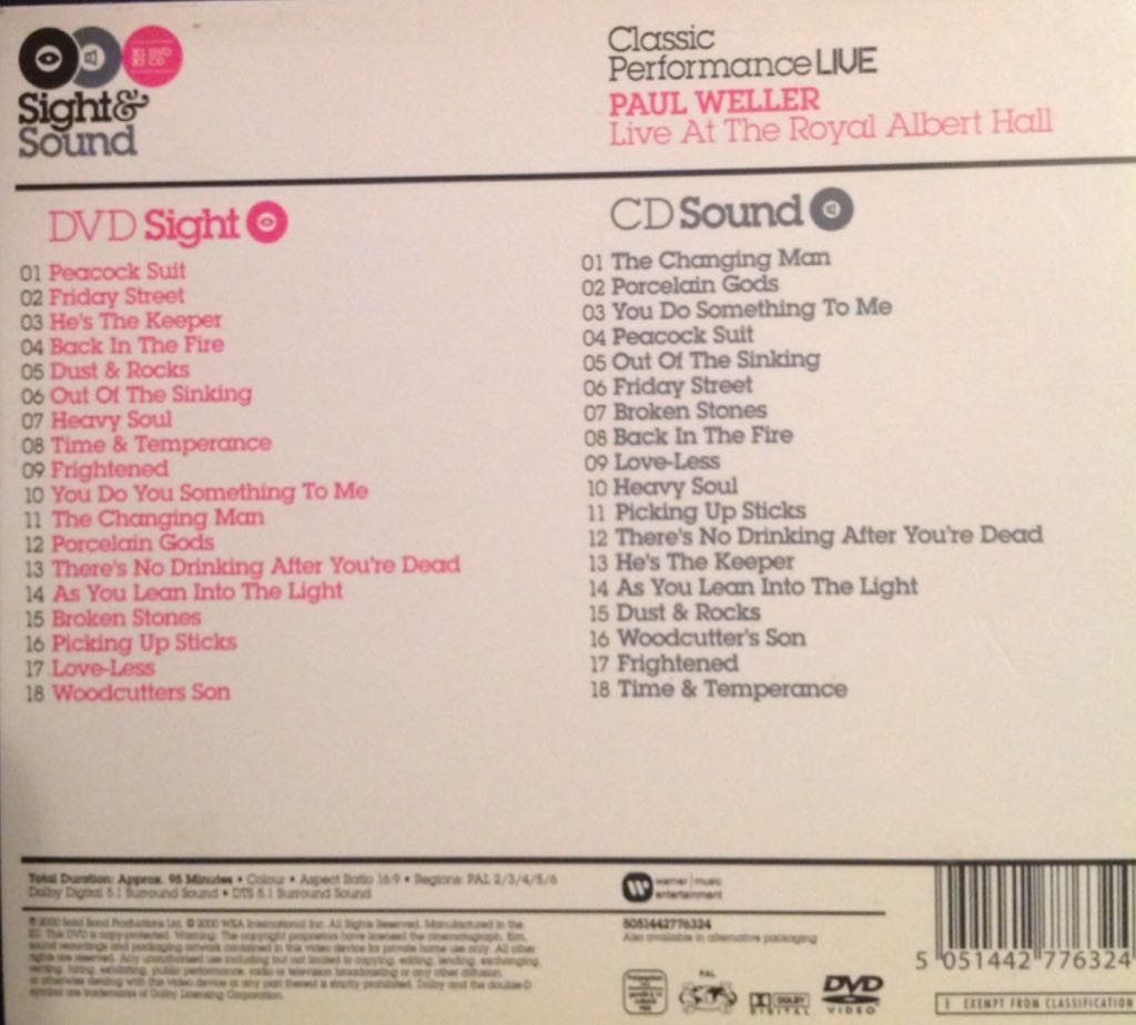 Classic Performance Live - Paul Weller (CD/DVD) music collectible [Barcode 5051442776324] - Main Image 2