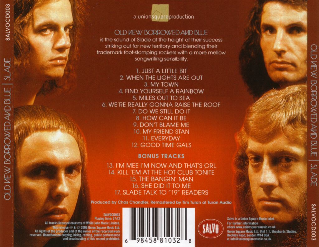 Old New Borrowed And Blue - Slade (CD - 57.42) music collectible [Barcode 698458810328] - Main Image 2