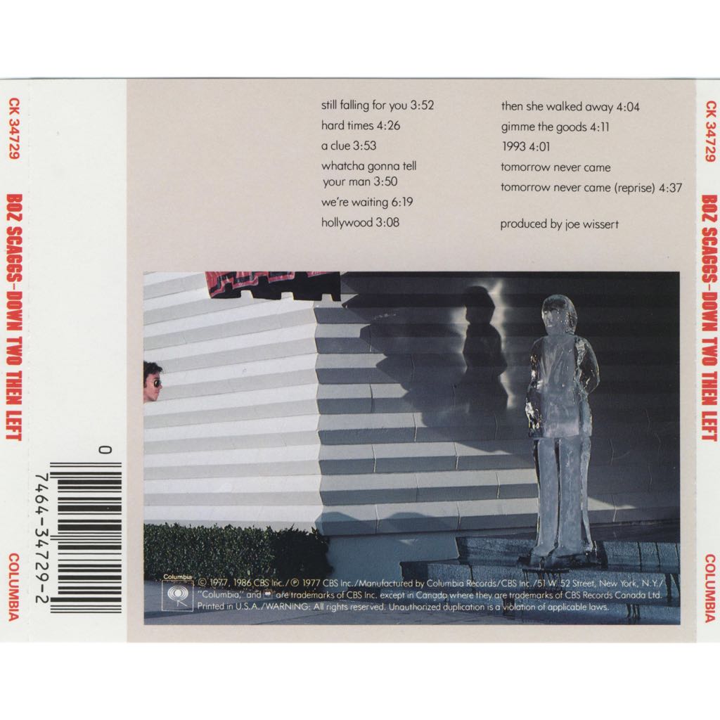 Down Two Then Left - Scaggs Boz (12”) music collectible - Main Image 2