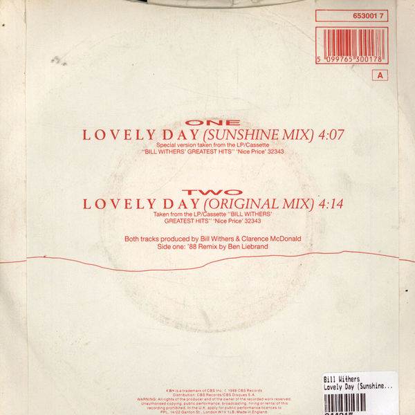 Lovely Day - Bill Withers (12”) music collectible - Main Image 2