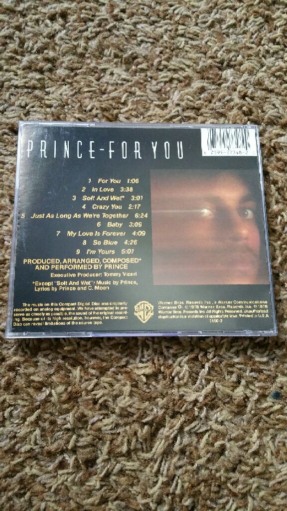 For You - Prince (CD - 34) music collectible [Barcode 075992734820] - Main Image 2