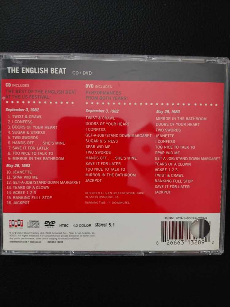 Live! at the US Festival - English Beat, The (CD/DVD - 58) music collectible [Barcode 826663132892] - Main Image 2
