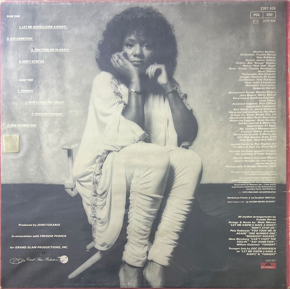 I Have A Right - Gaynor, Gloria (12”) music collectible - Main Image 2