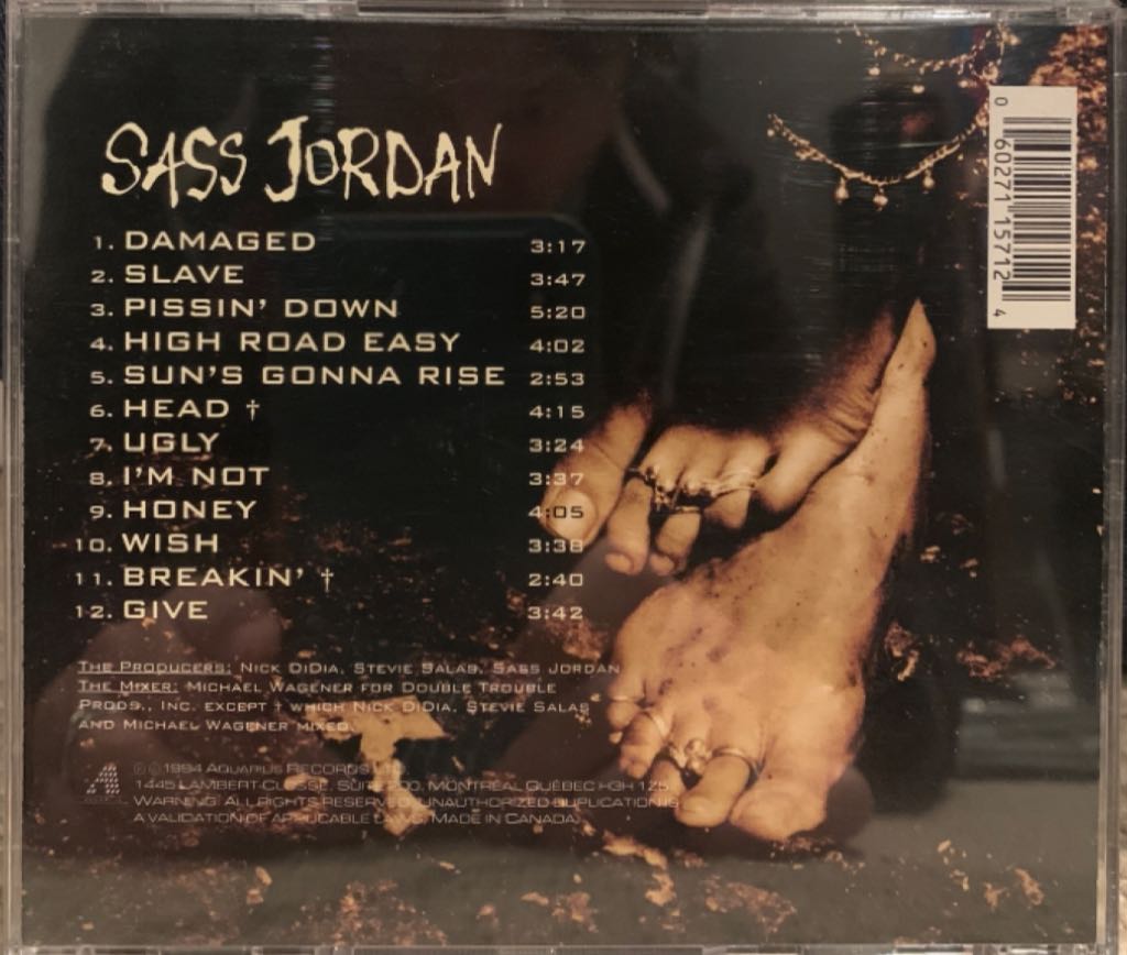 Rats - Sass Jordan (CD - 44) music collectible [Barcode 060271157124] - Main Image 2