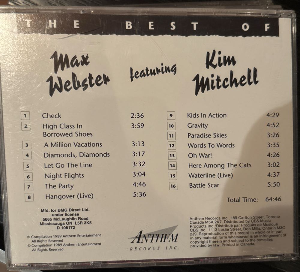 The Best Of Max Webster - Max Webster (CD - 64:46) music collectible - Main Image 2