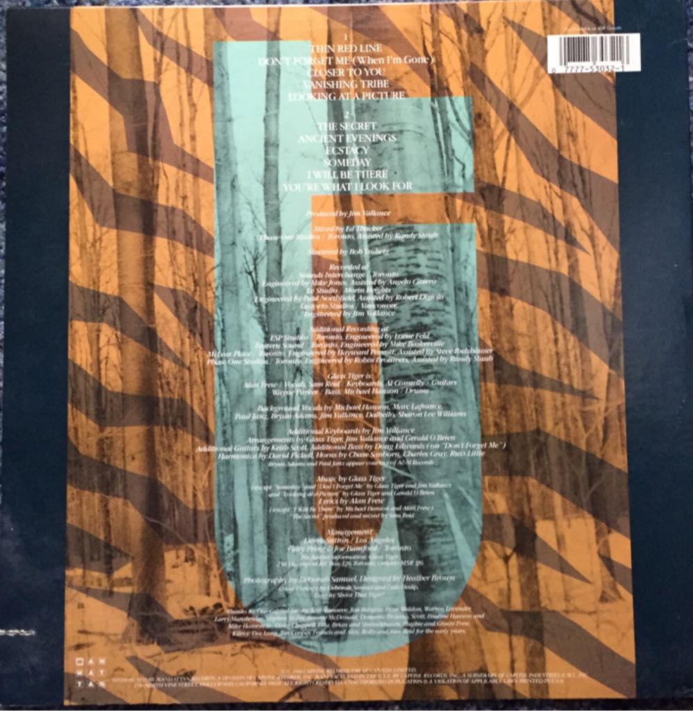 Glass Tiger - The Thin Red Line - Glass Tiger (12” - 4153) music collectible [Barcode 077775303216] - Main Image 2