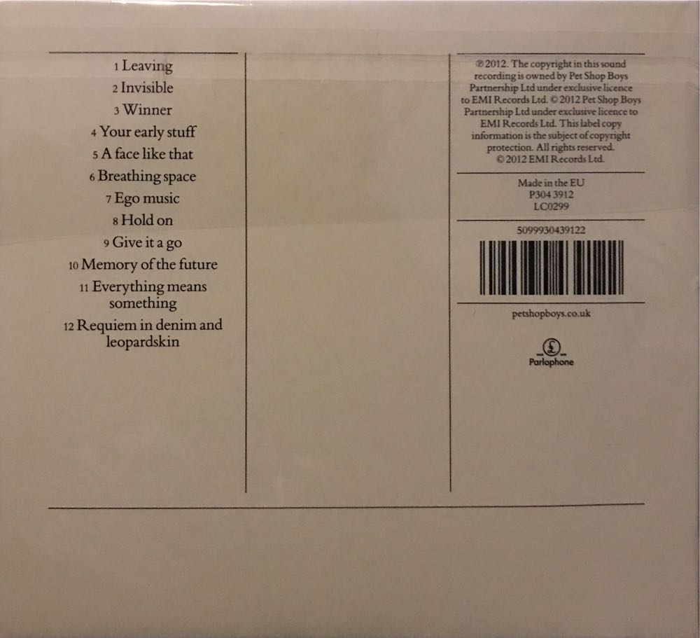 Elysium - Pet Shop Boys (CD) music collectible [Barcode 5099930439122] - Main Image 2