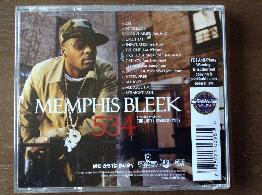 534 - Memphis Bleek (CD) music collectible [Barcode 075021039810] - Main Image 2