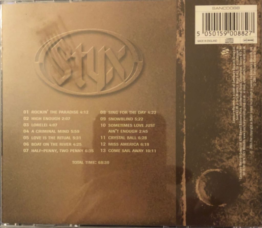 Styxworld Live 2001 - Styx (CD - 68) music collectible [Barcode 060162637780] - Main Image 2