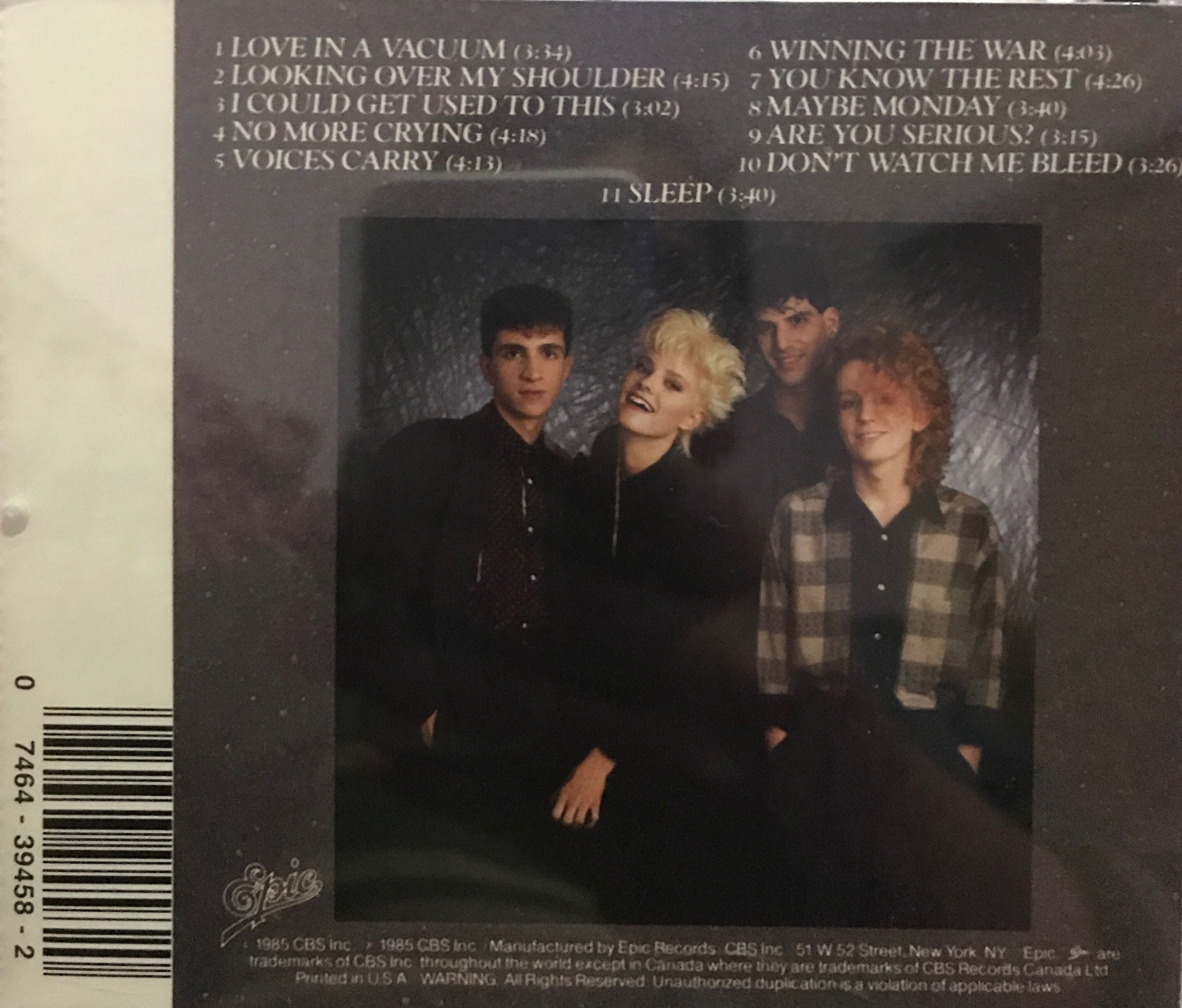 Voices Carry - Til Tuesday (12” - 41) music collectible [Barcode 074643945820] - Main Image 2
