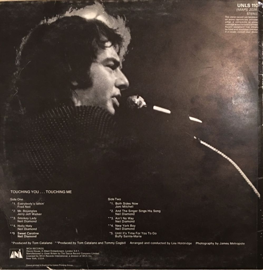 Touching You Touching Me - Diamond, Neil (12”) music collectible - Main Image 2