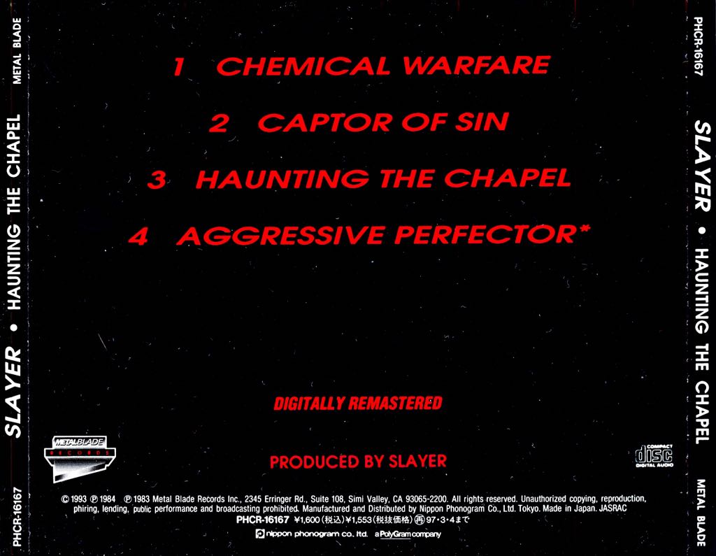 Haunting The Chapel - Slayer (CD - 17) music collectible [Barcode 9328082009461] - Main Image 2