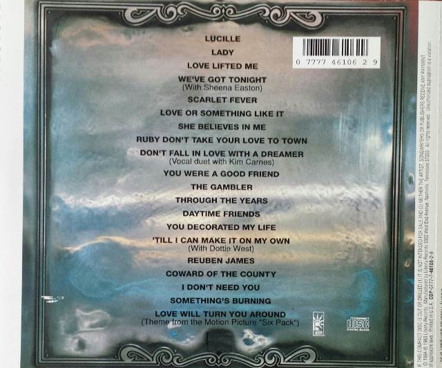 Twenty Greatest Hits - Rogers, Kenny (CD - 73) music collectible [Barcode 077774610629] - Main Image 2