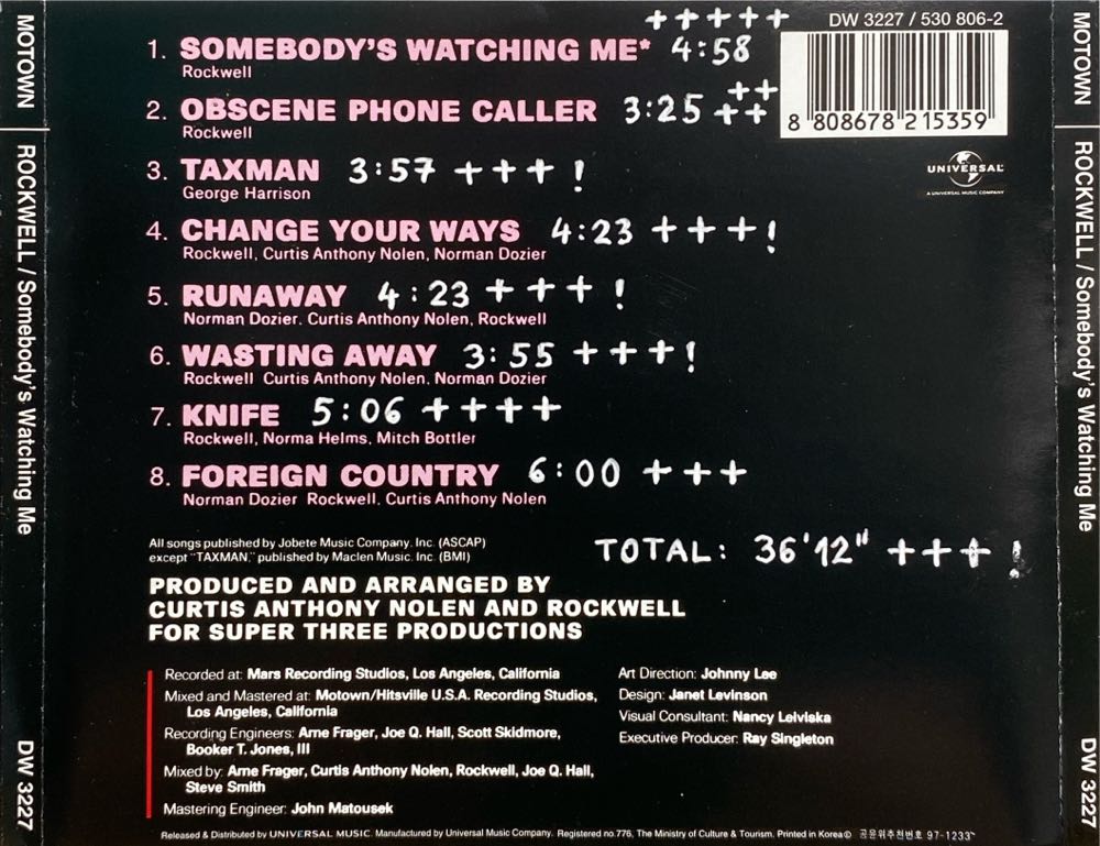 Somebody’s Watching Me - Rockwell (CD - 36) music collectible [Barcode 8808678215359] - Main Image 4