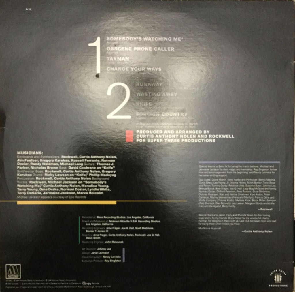 Somebody’s Watching Me - Rockwell (12” - 3629) music collectible - Main Image 2