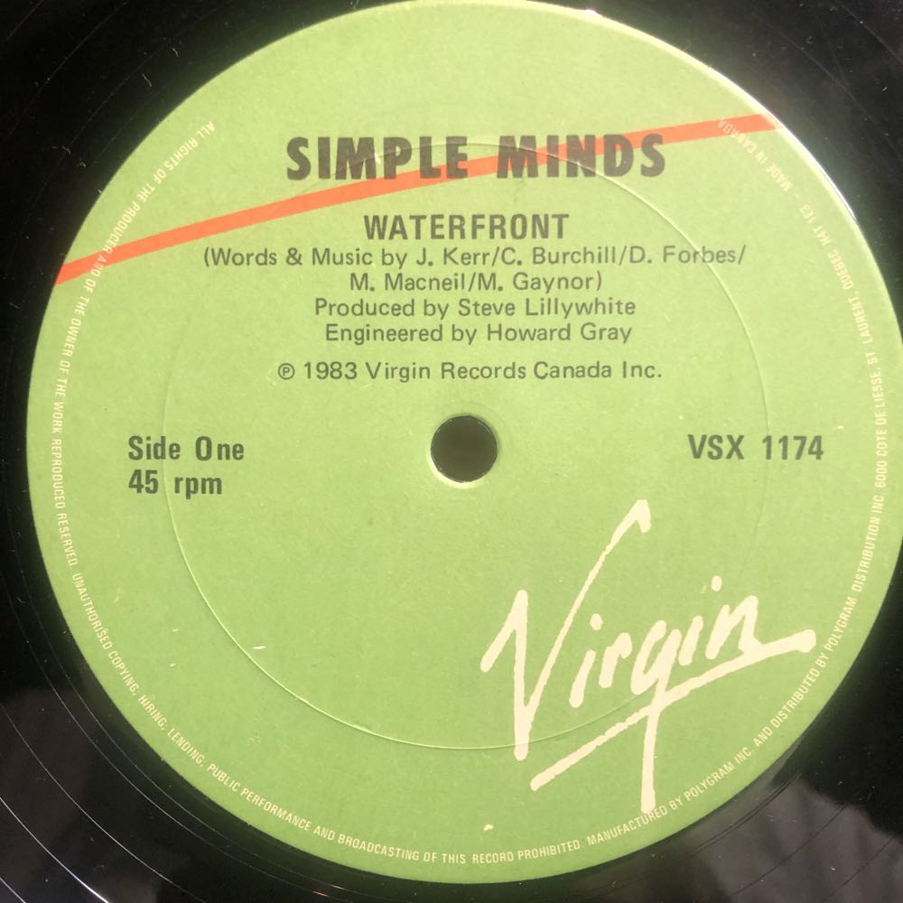 Waterfront - Simple Minds (12”) music collectible - Main Image 3
