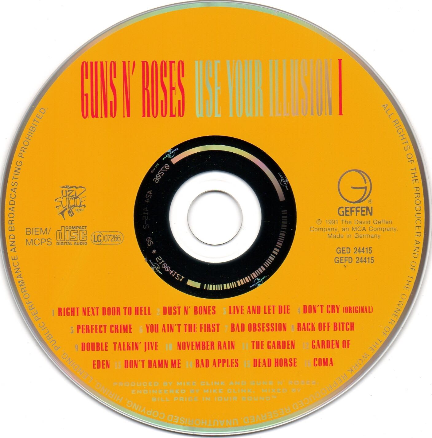 Use Your Illusion I - Guns N’ Roses (CD - 76) music collectible [Barcode 720642441527] - Main Image 4