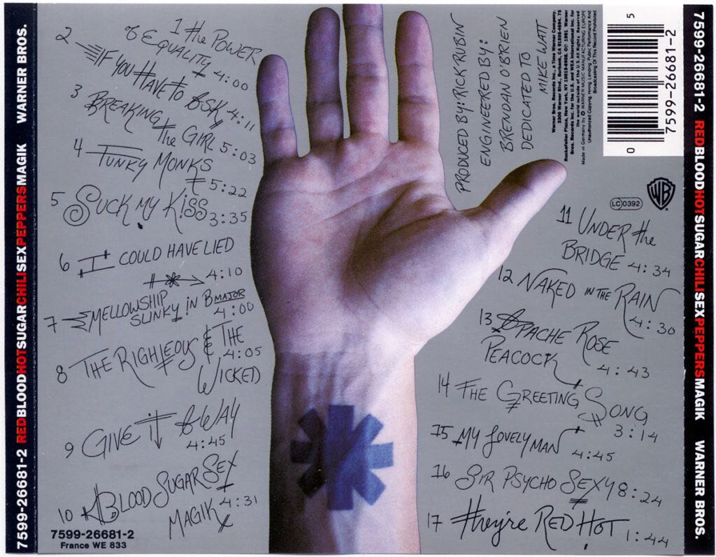 CD : Blood Sugar Sex Magic - Red Hot Chili Peppers (CD - 7355) music collectible - Main Image 2