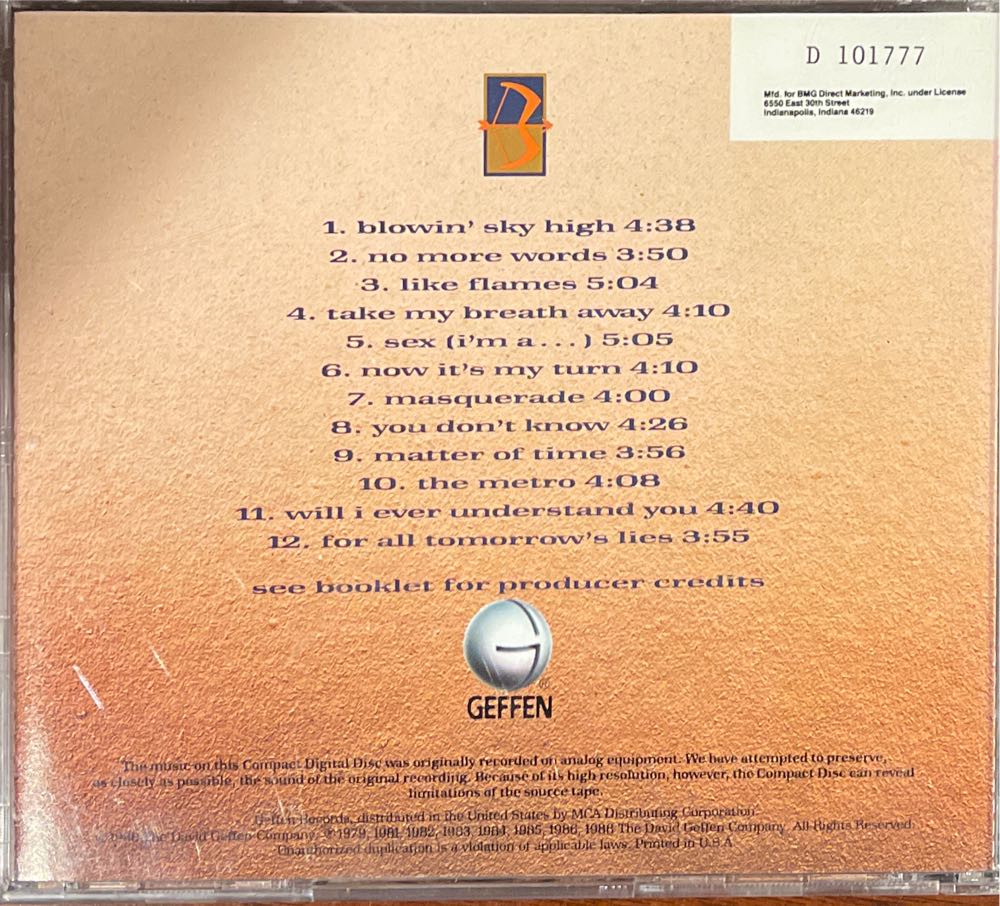 Best Of Berlin 1979 - 1988 - Berlin (CD) music collectible - Main Image 2