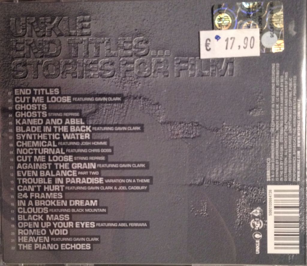 End Titles... Stories For Film - Unkle (CD) music collectible [Barcode 5060100664736] - Main Image 2
