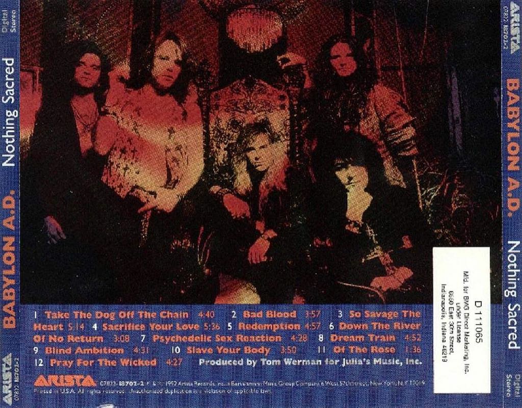 Nothing Sacred - Babylon A.D. (CD - 51) music collectible [Barcode 078221870221] - Main Image 2