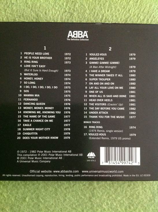 The Definitive Collection - Abba (CD) music collectible - Main Image 2