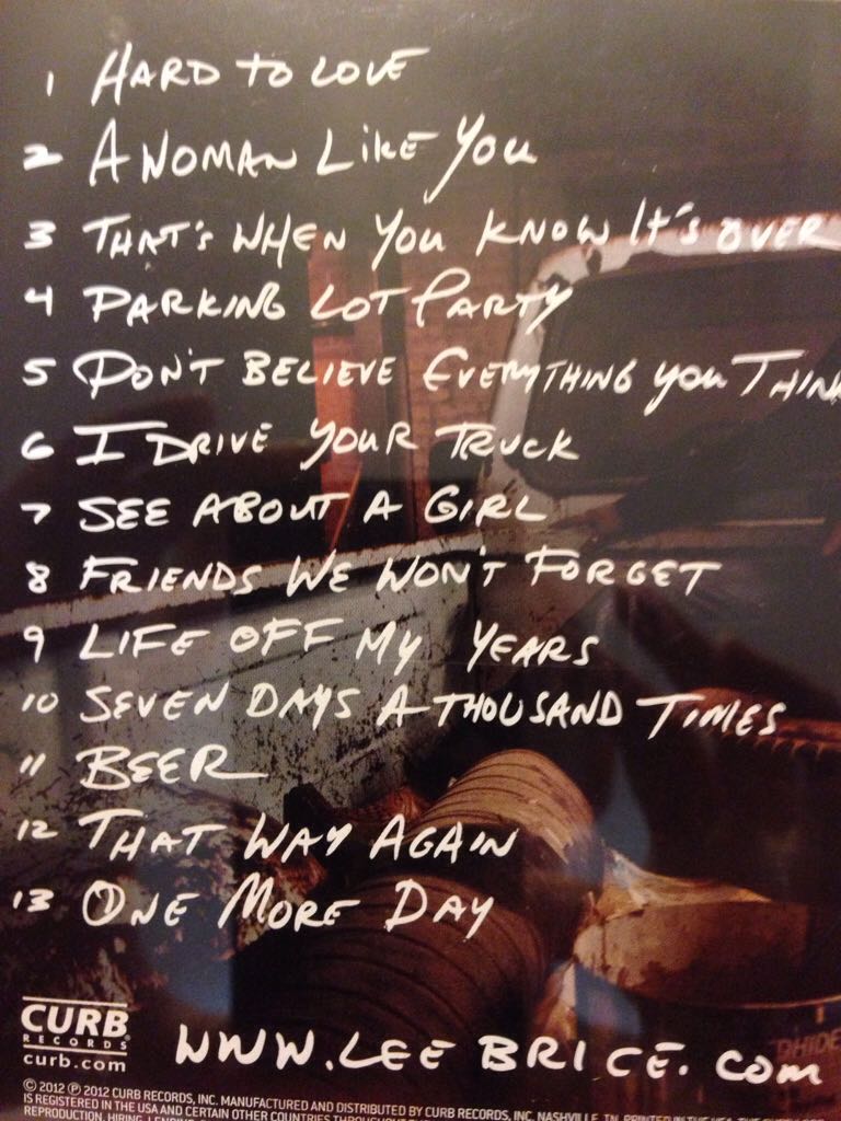 Hard 2 Love - Lee Brice (CD - 50) music collectible [Barcode 715187931626] - Main Image 2