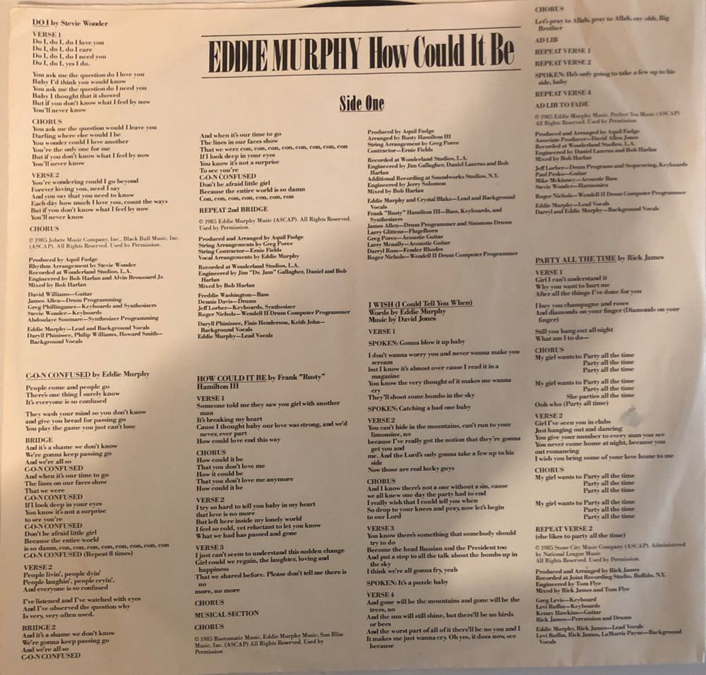 How Could It Be - Eddie Murphy (12” - 36) music collectible [Barcode 074643995214] - Main Image 3