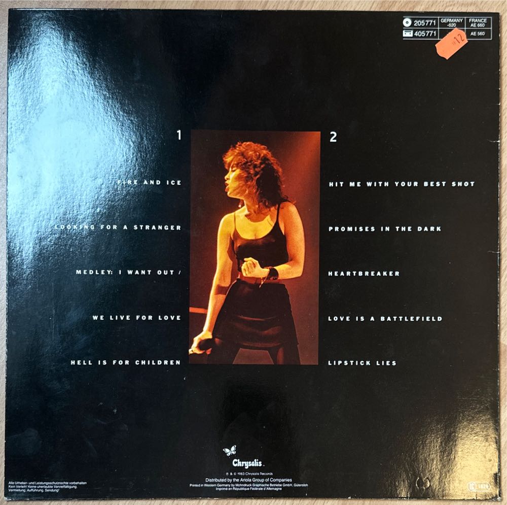 Live From Earth - Benatar, Pat (12”) music collectible - Main Image 2