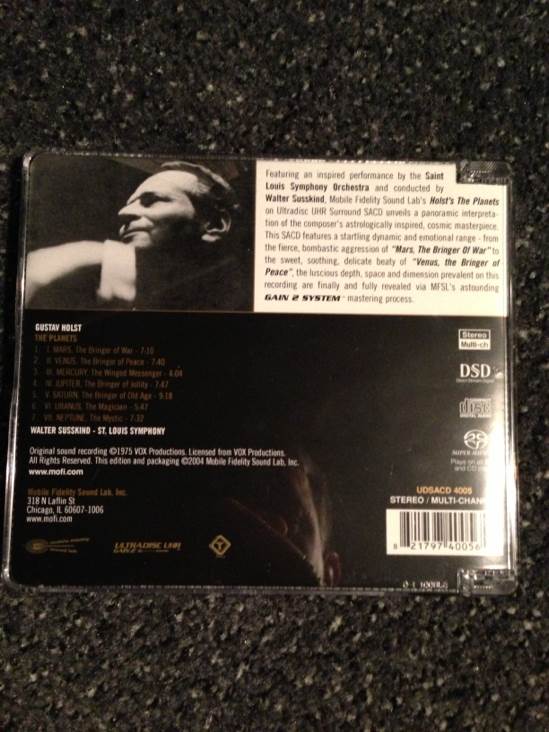 Susskind - Holst The Planets (SACD) music collectible [Barcode 821797400565] - Main Image 2