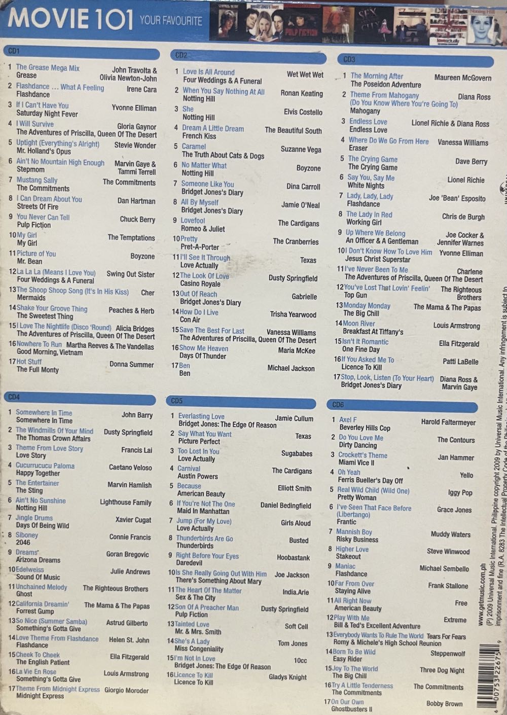 Movie 101 - Various Artists (CD - 362) music collectible [Barcode 600753226759] - Main Image 4