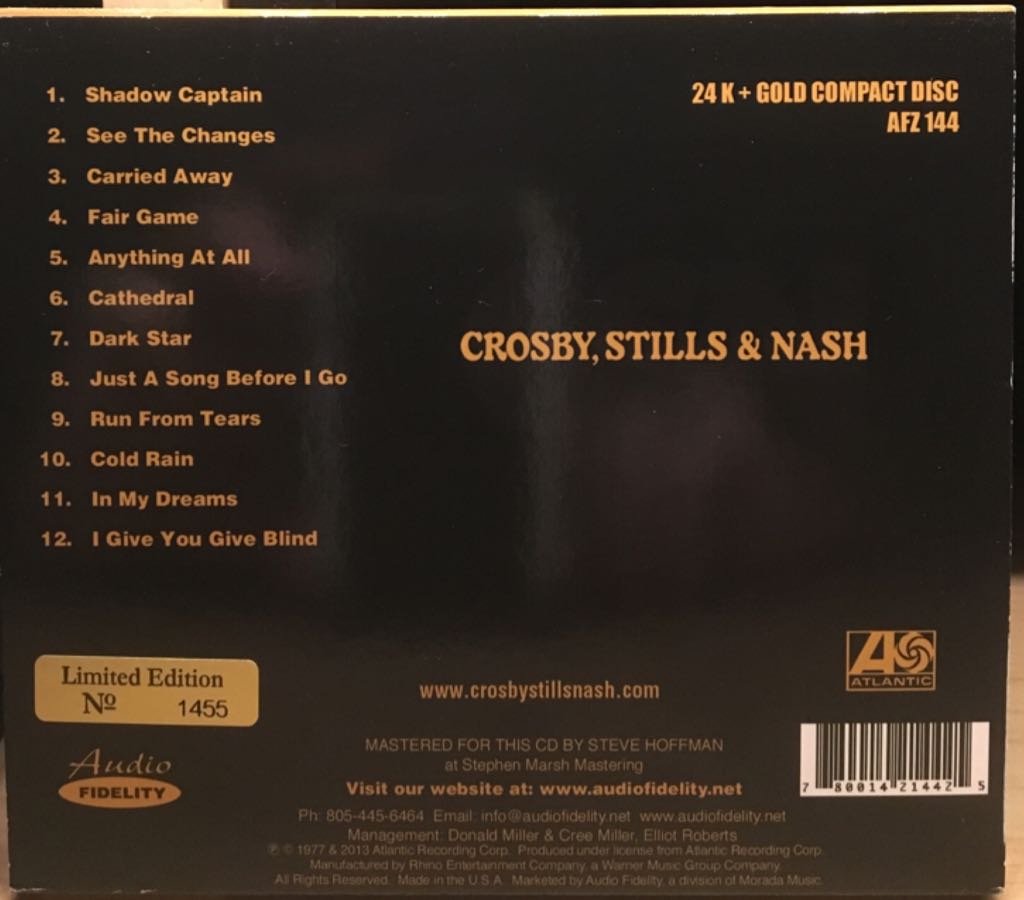 Crosby, Stills & Nash - Crosby, Stills & Nash (SACD) music collectible [Barcode 780014214425] - Main Image 2