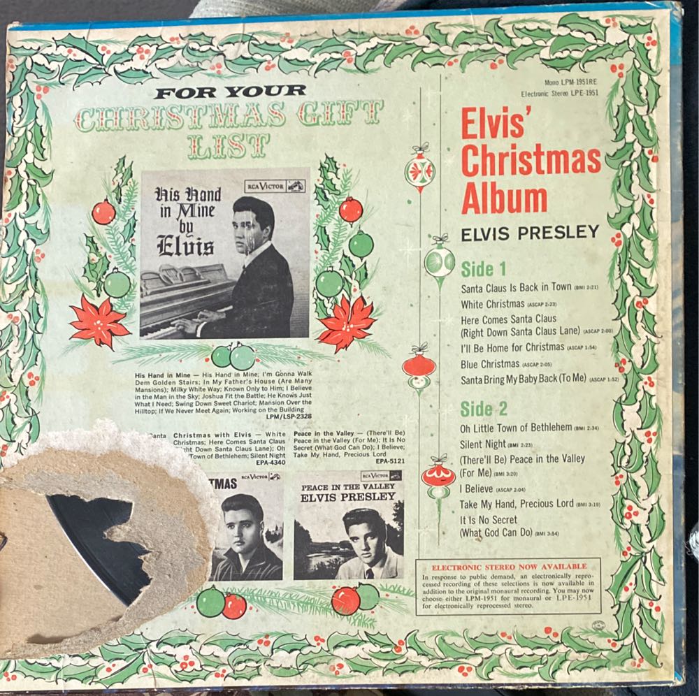 Elvis’s Christmas Album - Presley, Elvis (12”) music collectible - Main Image 2