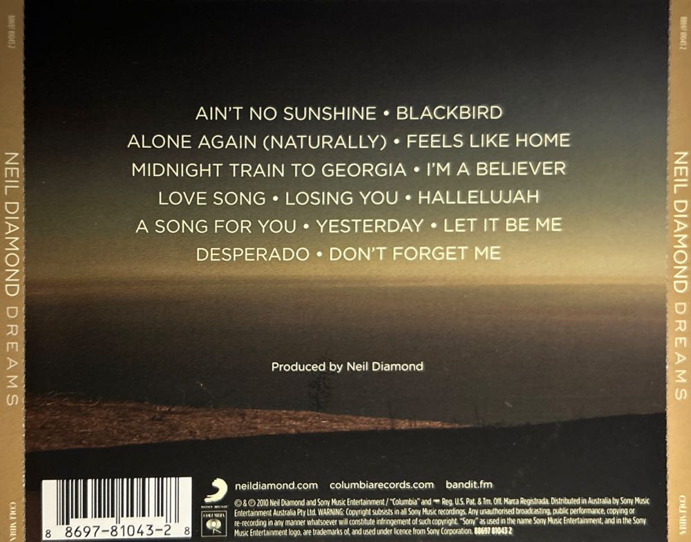 Dreams - Diamond, Neil (CD - 56) music collectible [Barcode 886978104328] - Main Image 2