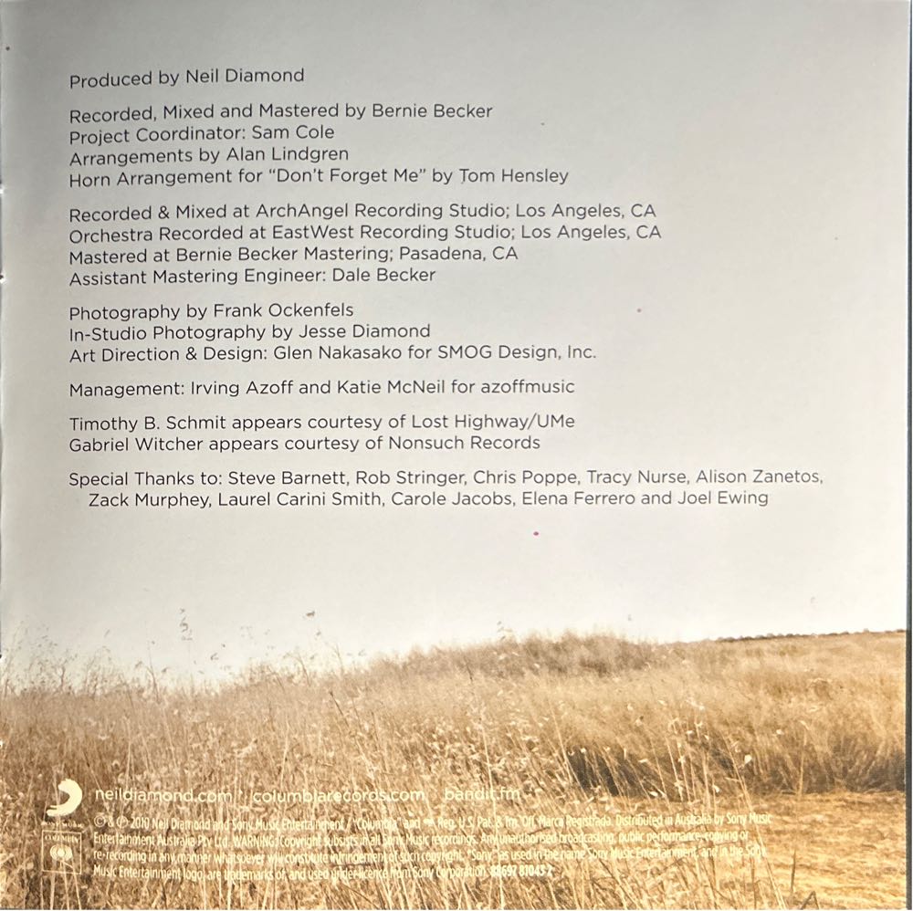 Dreams - Diamond, Neil (CD - 56) music collectible [Barcode 886978104328] - Main Image 3