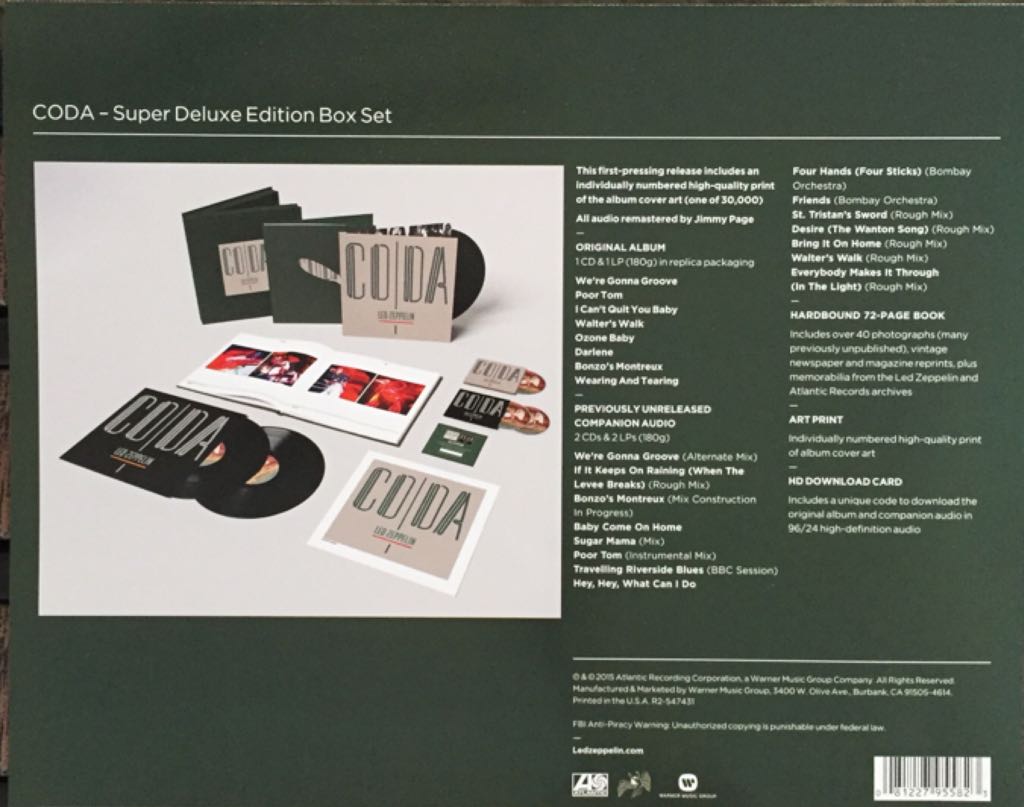 CODA (Super Deluxe Edition Box Set) - Led Zeppelin (12”) music collectible [Barcode 081227955823] - Main Image 2